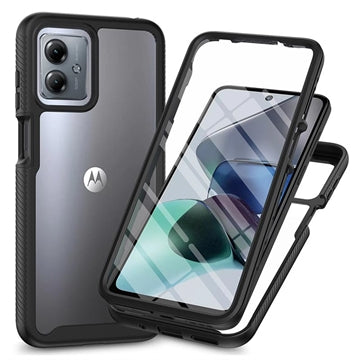 Motorola Moto G54 360 Beskyttelse Cover - Sort / Klar