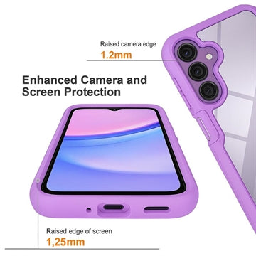 Samsung Galaxy A17 360 Beskyttelse Cover - Lilla / Klar