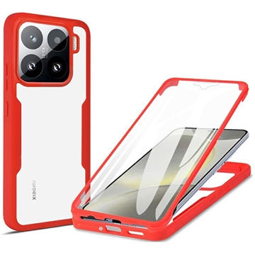 Xiaomi 15 360 Beskyttelse Cover - Rød / Klar
