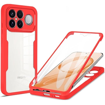 Xiaomi Redmi K90 Pro Max 360 Beskyttelse Cover - Rød / Klar