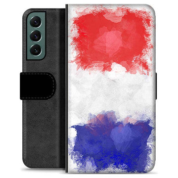 Samsung Galaxy S22+ 5G Premium Flip Cover med Pung - Fransk Flag