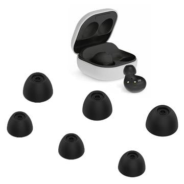 6 stk. udskiftelige ørepropper Bløde silikone-øretelefonhætter til Samsung Galaxy Buds2 - Sort
