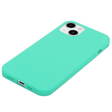 iPhone 15 Plus Anti-Fingeraftryk Mat TPU Cover - Cyan