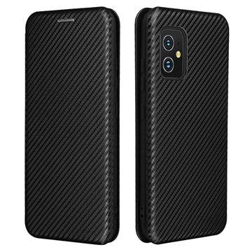 Asus Zenfone 8 Flip Cover - Karbonfiber - Sort