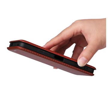 Asus Zenfone 9 Flip Cover - Karbonfiber - Brun