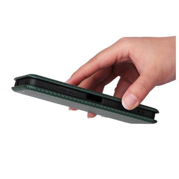 Asus Zenfone 9 Flip Cover - Karbonfiber - Grøn