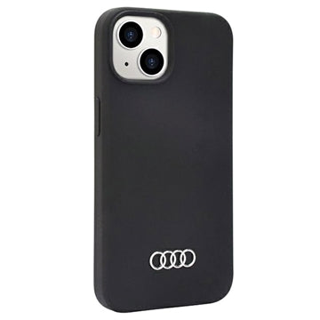 iPhone 14 Audi Metal Logo Silikone Cover - Sort