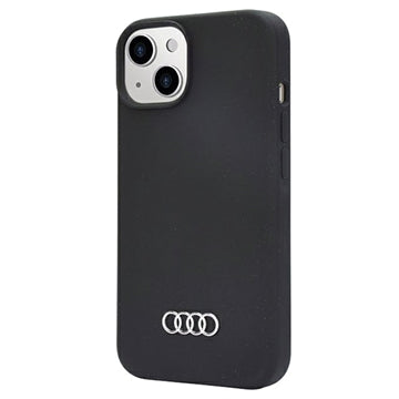 iPhone 14 Audi Metal Logo Silikone Cover - Sort