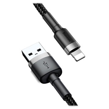 Baseus Cafule USB 2.0 / Lightning Kabel - 1m - Sort / Grå