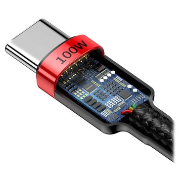 Baseus Cafule USB-C Kabel - 2m - Rød / Sort