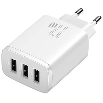 Baseus Compact Quick Charger CCXJ020102, 3x USB, 17W - Hvid