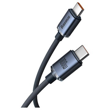 Baseus Crystal Shine USB-C / USB-C Kabel CAJY000701 - 2m - Sort