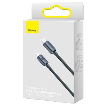 Baseus Crystal Shine USB-C / USB-C Kabel CAJY000701 - 2m - Sort