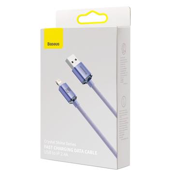 Baseus Crystal Shine USB-A / Lightning-kabel - 2m - Lilla