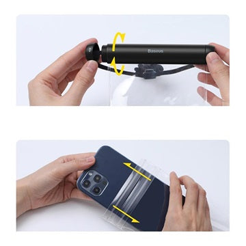 Baseus Cylinder Slide Vandtæt Taske med Touch ID - 7.2" - Sort