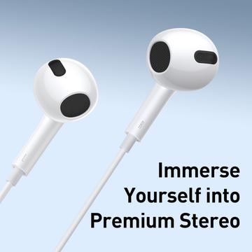 Baseus Encok H17 3.5mm In-Ear-hovedtelefoner med ledning - hvid