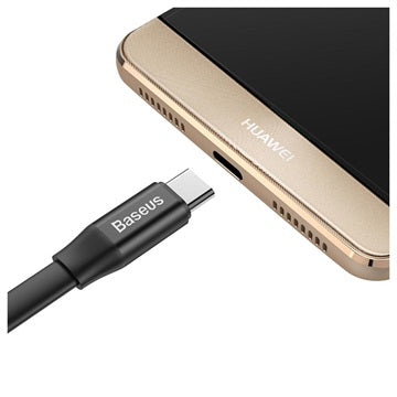 Baseus Nimble Opladnings & Synkroniserings USB-C Kabel CATMBJ-01 - 23cm - Sort