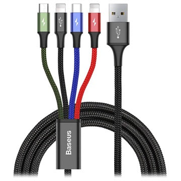 Baseus Rapid Series 4-i-1 Kabel CA1T4-A01 - 1.2m - Sort
