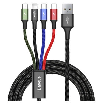 Baseus Rapid Series 4-in-1 Data Og Ladekabel CA1T4-B01 - 1.2m - Sort