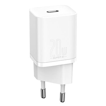 Baseus Super Si Hurtig Oplader med USB-C / Lightning Kabel - 20W - Hvid
