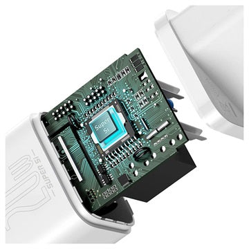 Baseus Super Si Hurtig Oplader med USB-C / Lightning Kabel - 20W - Hvid
