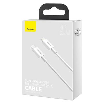 Baseus Superior Series USB-C / Lightning-kabel - 1 m, 20 W - hvid