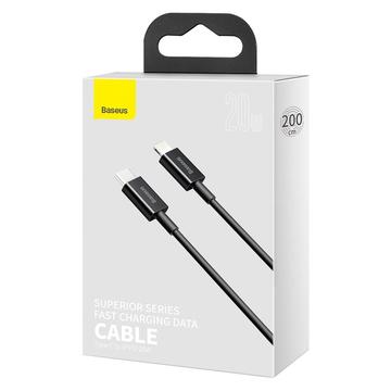 Baseus Superior Series USB-C / Lightning-kabel - 2m, 20W - Sort
