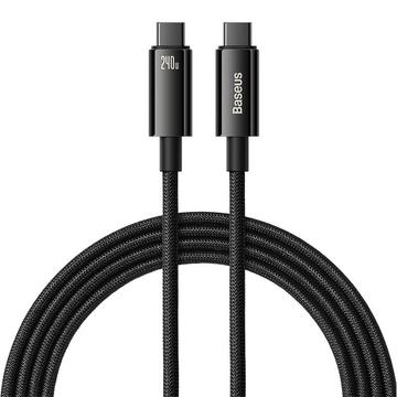 Baseus Tungsten Gold USB-C / USB-C-kabel - 2m, 240W - Sort