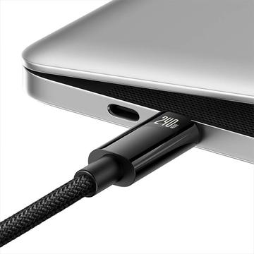 Baseus Tungsten Gold USB-C / USB-C-kabel - 3m, 240W - Sort
