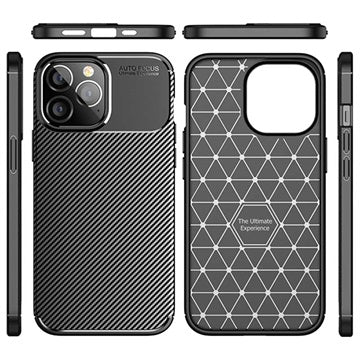Beetle Karbonfiber iPhone 14 Pro Cover - Sort