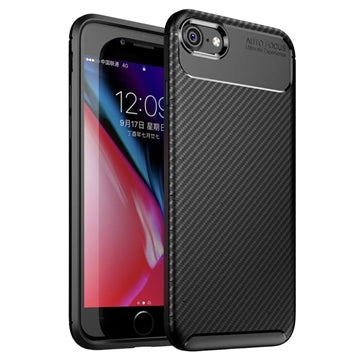 iPhone 7/8/SE (2020)/SE (2022) Beetle Karbonfiber TPU Cover - Sort