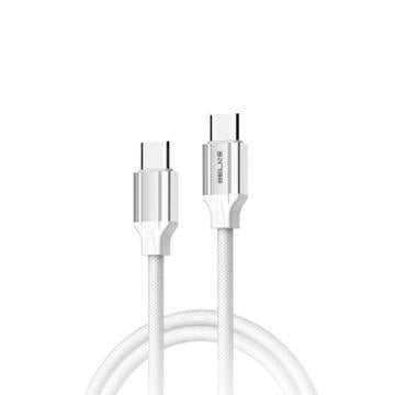 Beline BLNCWC03 65W USB-C / USB-C opladnings- og dataoverførselskabel - 1m - Hvid