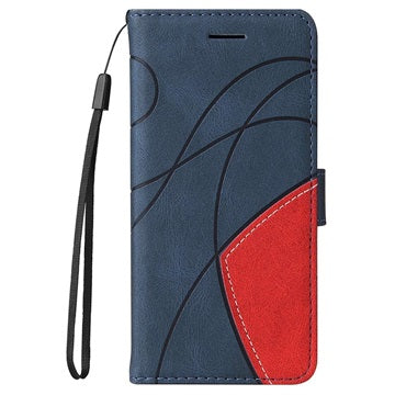 Bi-Color Series Samsung Galaxy A22 4G Pung Taske - Blå
