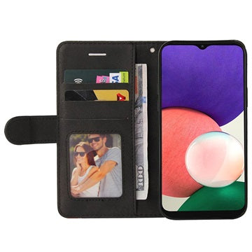 Bi-Color Series Samsung Galaxy A22 5G, Galaxy F42 5G Etui med Pung - Sort