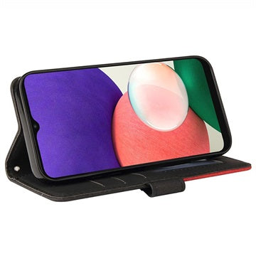 Bi-Color Series Samsung Galaxy A22 5G, Galaxy F42 5G Etui med Pung - Sort