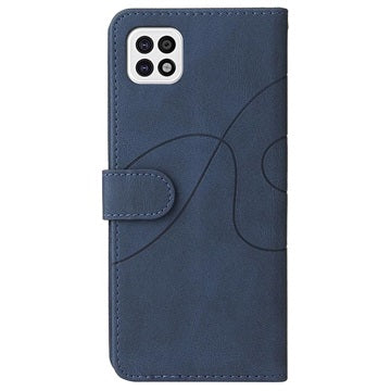 Bi-Color Series Samsung Galaxy A22 5G, Galaxy F42 5G Etui med Pung - Blå