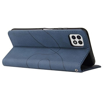 Bi-Color Series Samsung Galaxy A22 5G, Galaxy F42 5G Etui med Pung - Blå