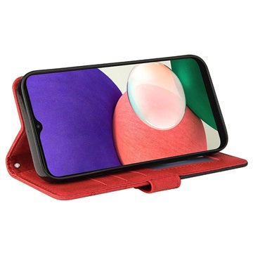 Bi-Color Series Samsung Galaxy A22 5G, Galaxy F42 5G Etui med Pung - Rød
