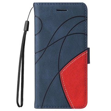 Bi-Color Series Samsung Galaxy A12 Etui med Pung - Blå