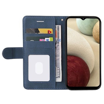 Bi-Color Series Samsung Galaxy A12 Etui med Pung - Blå