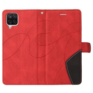 Bi-Color Series Samsung Galaxy A12 Etui med Pung - Rød