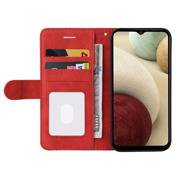 Bi-Color Series Samsung Galaxy A12 Etui med Pung - Rød