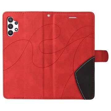 Bi-Color Series Samsung Galaxy A32 5G/M32 5G Etui med Pung - Rød