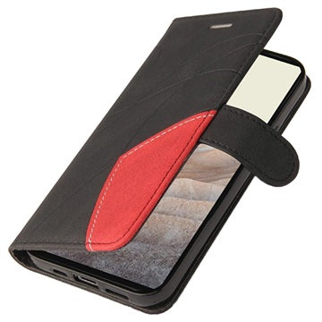 Bi-Color Series Google Pixel 6 Etui med Pung - Sort