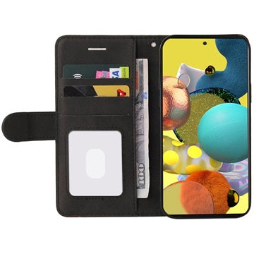 Bi-Color Series Samsung Galaxy A51 Etui med Pung - Sort