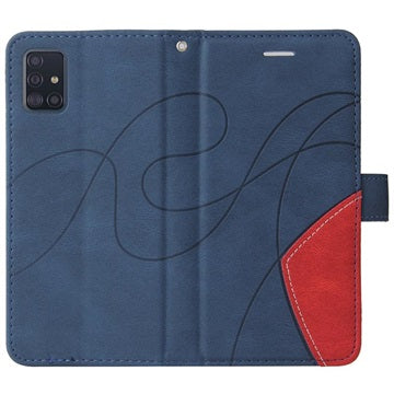 Bi-Color Series Samsung Galaxy A51 Etui med Pung - Blå