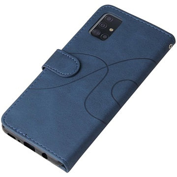 Bi-Color Series Samsung Galaxy A51 Etui med Pung - Blå