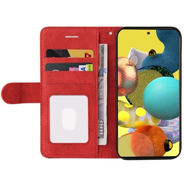 Bi-Color Series Samsung Galaxy A51 Etui med Pung - Rød