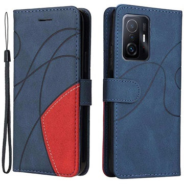 Bi-Color Series Xiaomi 11T/11T Pro Etui med Pung - Blå