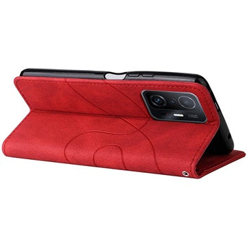 Bi-Color Series Xiaomi 11T/11T Pro Etui med Pung - Rød